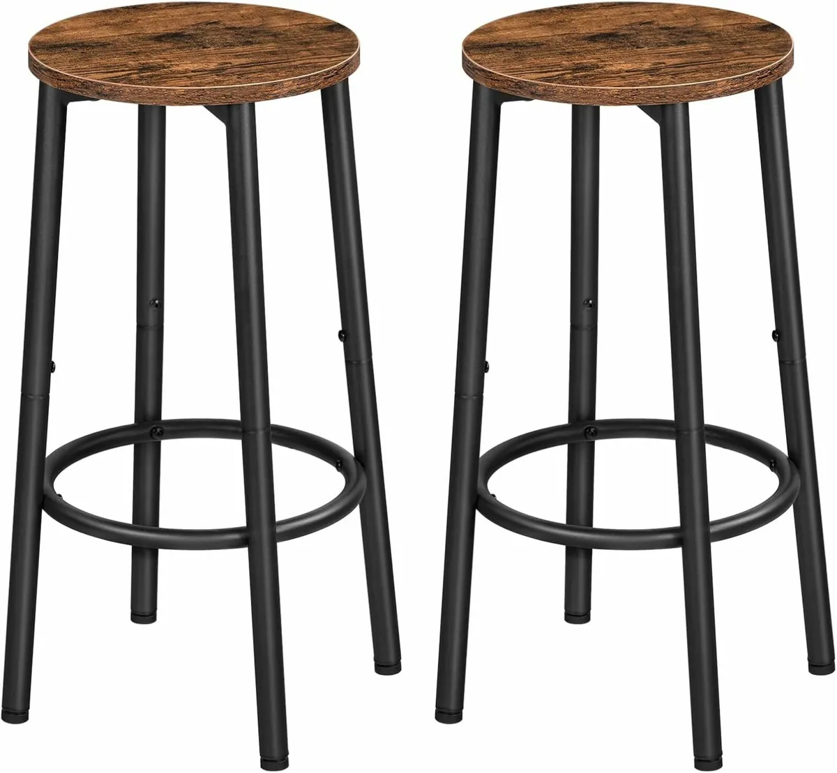 Bar Stools Set of 2, Breakfast Round Bar Chairs - Image 1