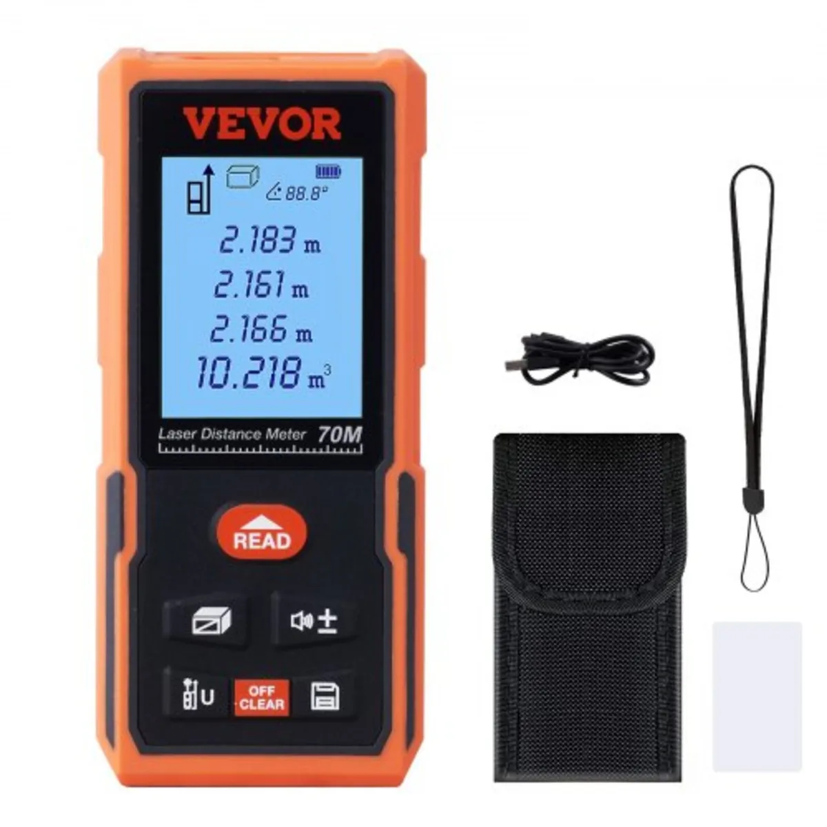 Laser Measure, 70 m, Â±1.6 mm Accuracy Laser Dista