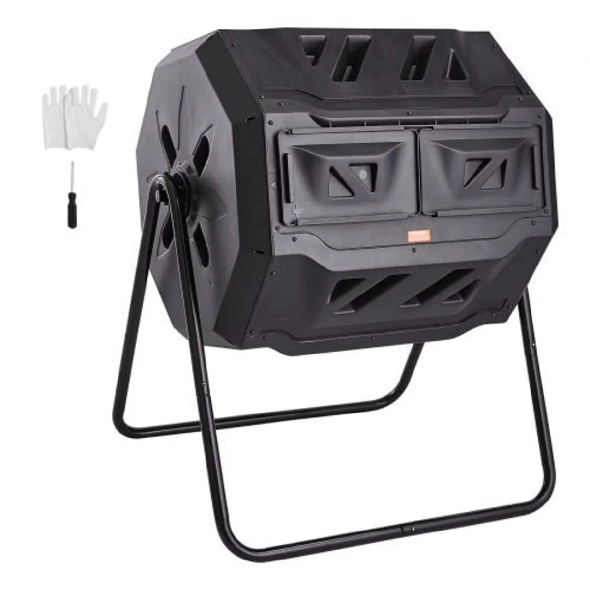 Compost Bin, 43-Gal Dual Chamber Composting Tumble