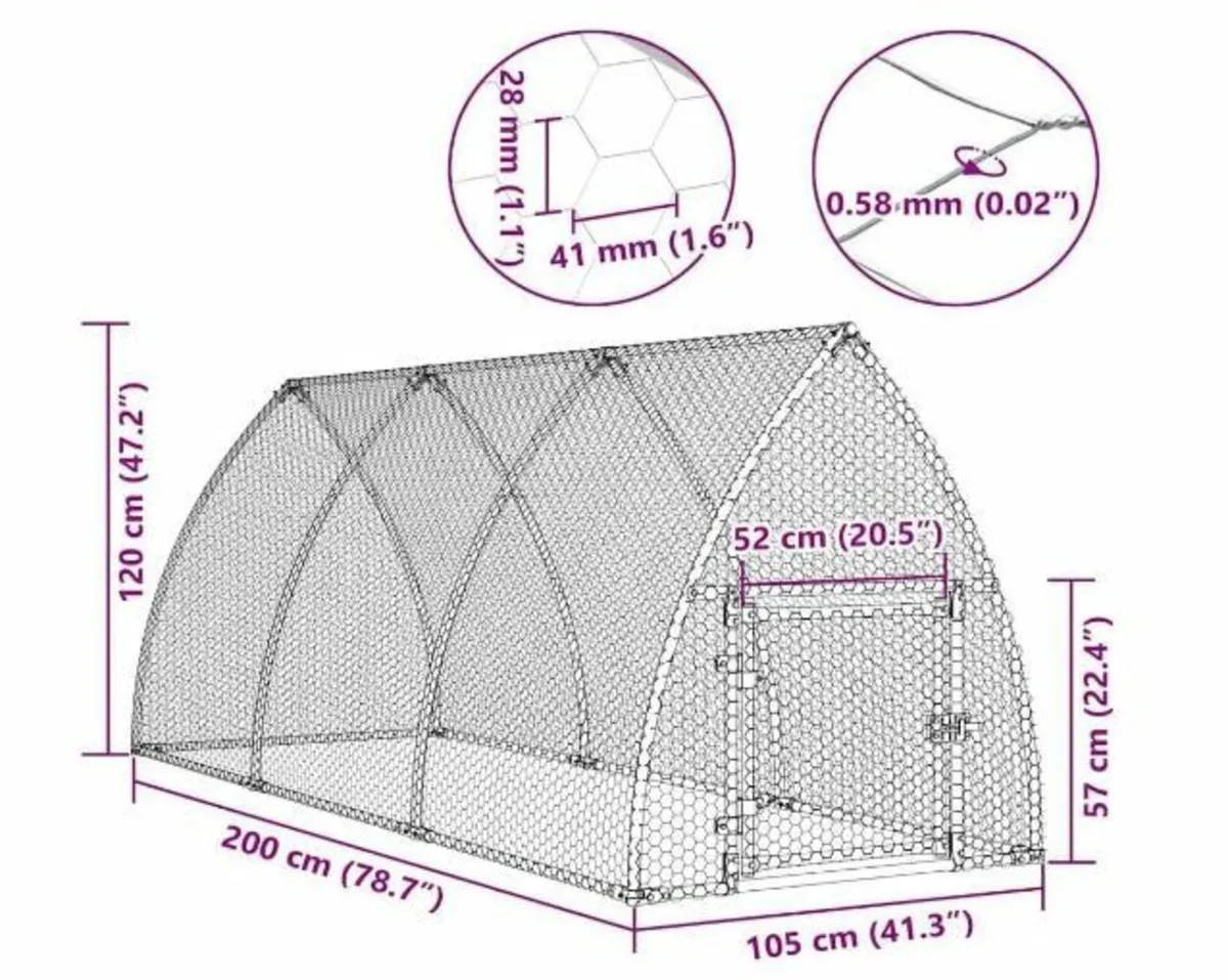 Chicken Cage, Chicken Coop with Waterproof Roof - Image 3
