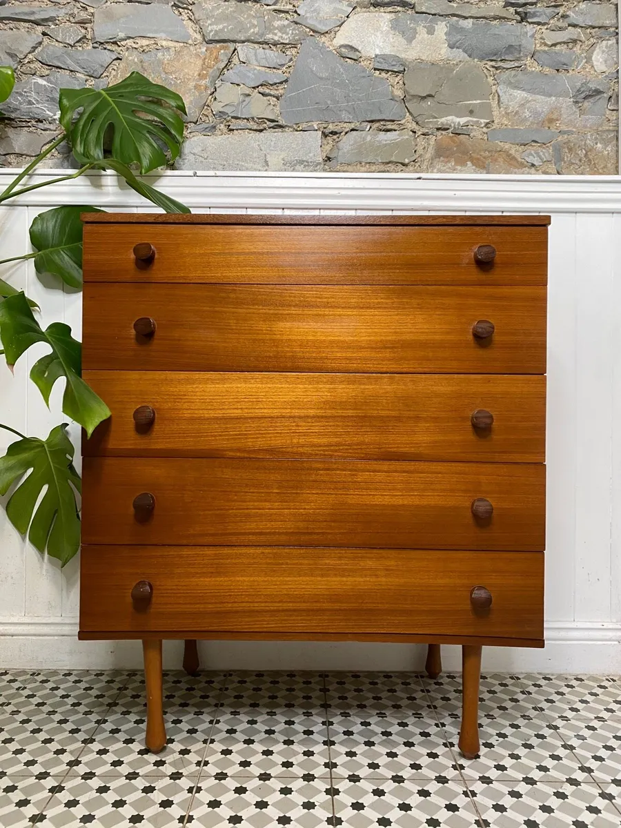 Mid Century Modern Avalon Teak Tallboy Chest - Image 1