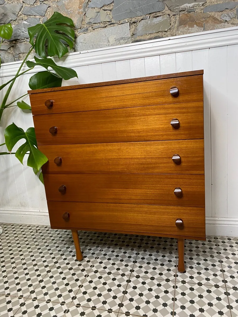 Mid Century Modern Avalon Teak Tallboy Chest - Image 2