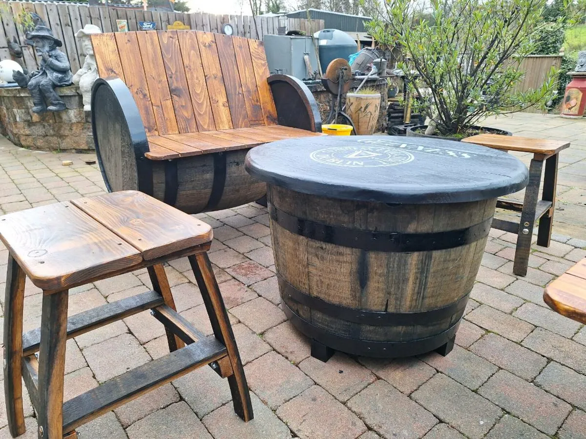 Oak barrel garden furniture - Image 3
