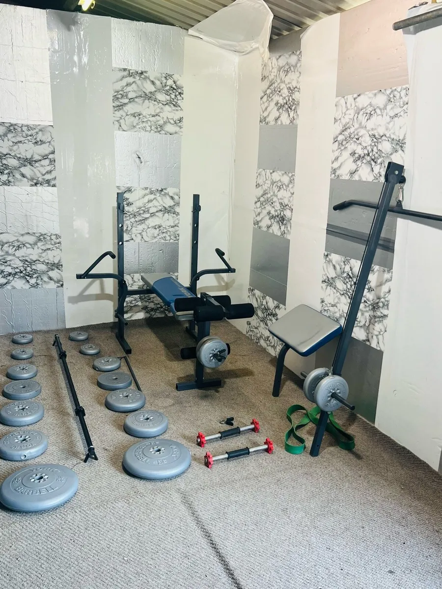 ALL IN ONE WORKOUT SET BWNCH WEIGHTS BARS - Image 2