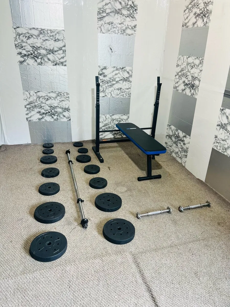 WEIGHT BENCH WEIGHTS BARBELL DUMBBELLS - Image 1
