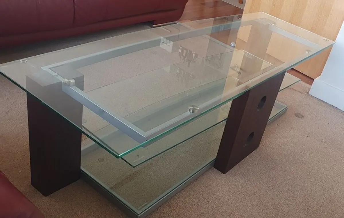 Toughened glass coffee table - Image 3
