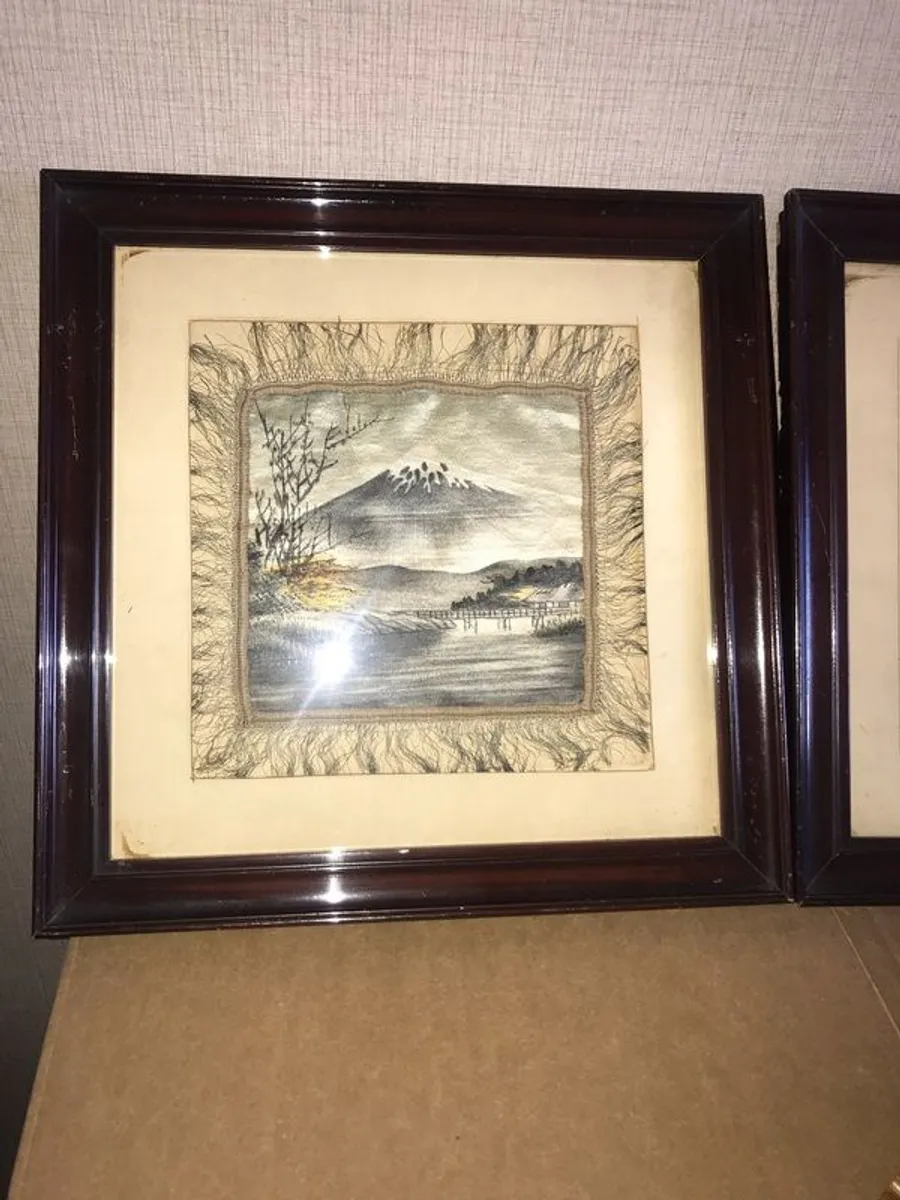 PRICE REDUCTION Framed vintage Japanese cushion covers - Image 1