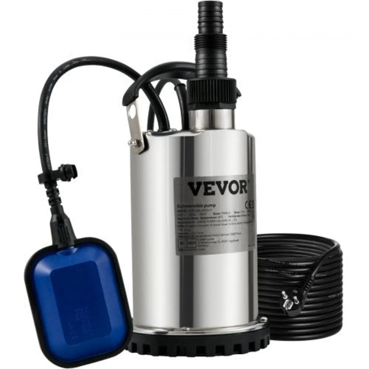 Submersible Water Pump, 550W 9500L/H, w/ 10 m Cord