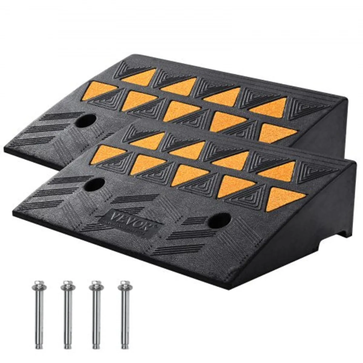 Rubber Curb Ramp 2 Pack, 5" Rise Height Heavy-Duty
