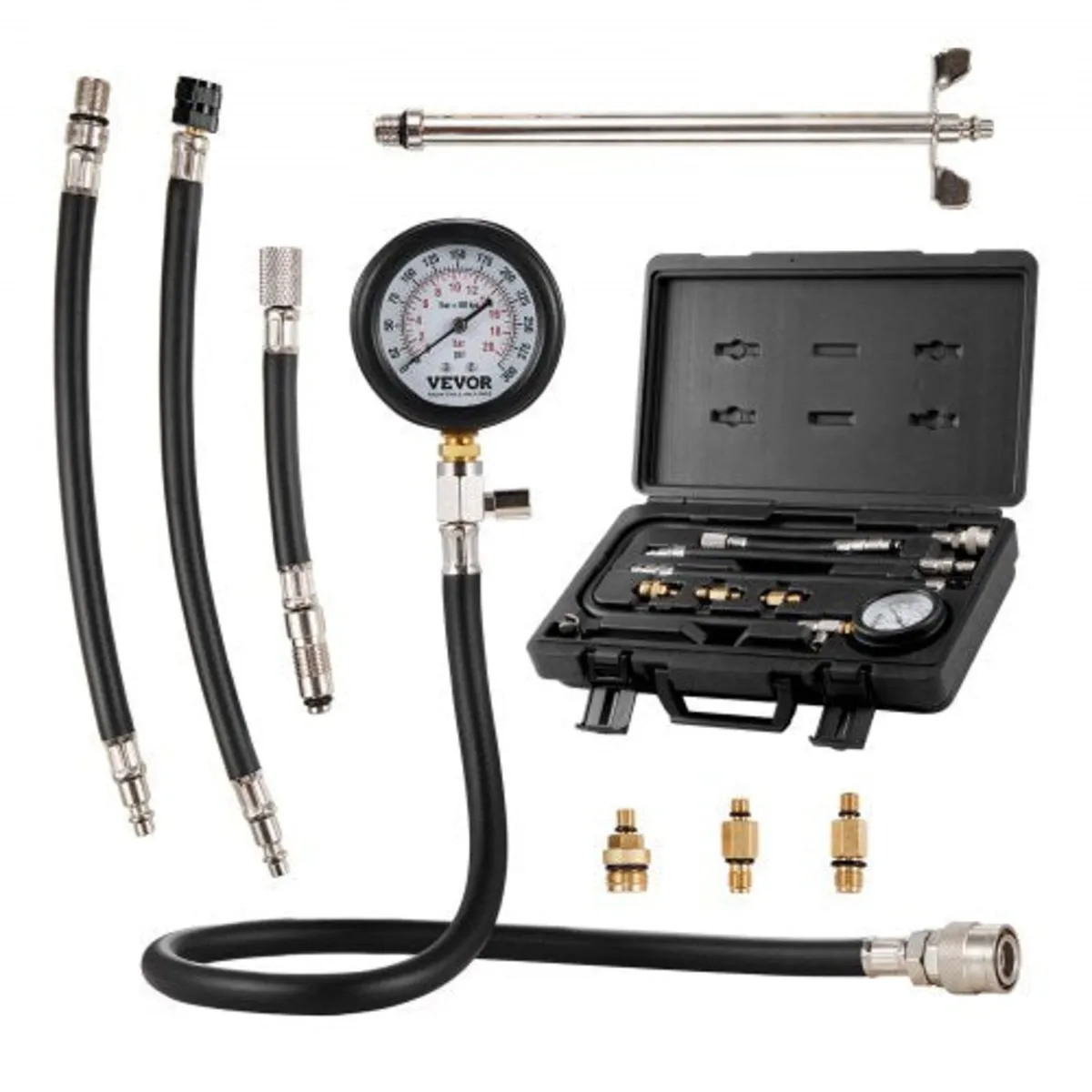 Compression Tester Adapter Kit, 9 Pcs Automotive E