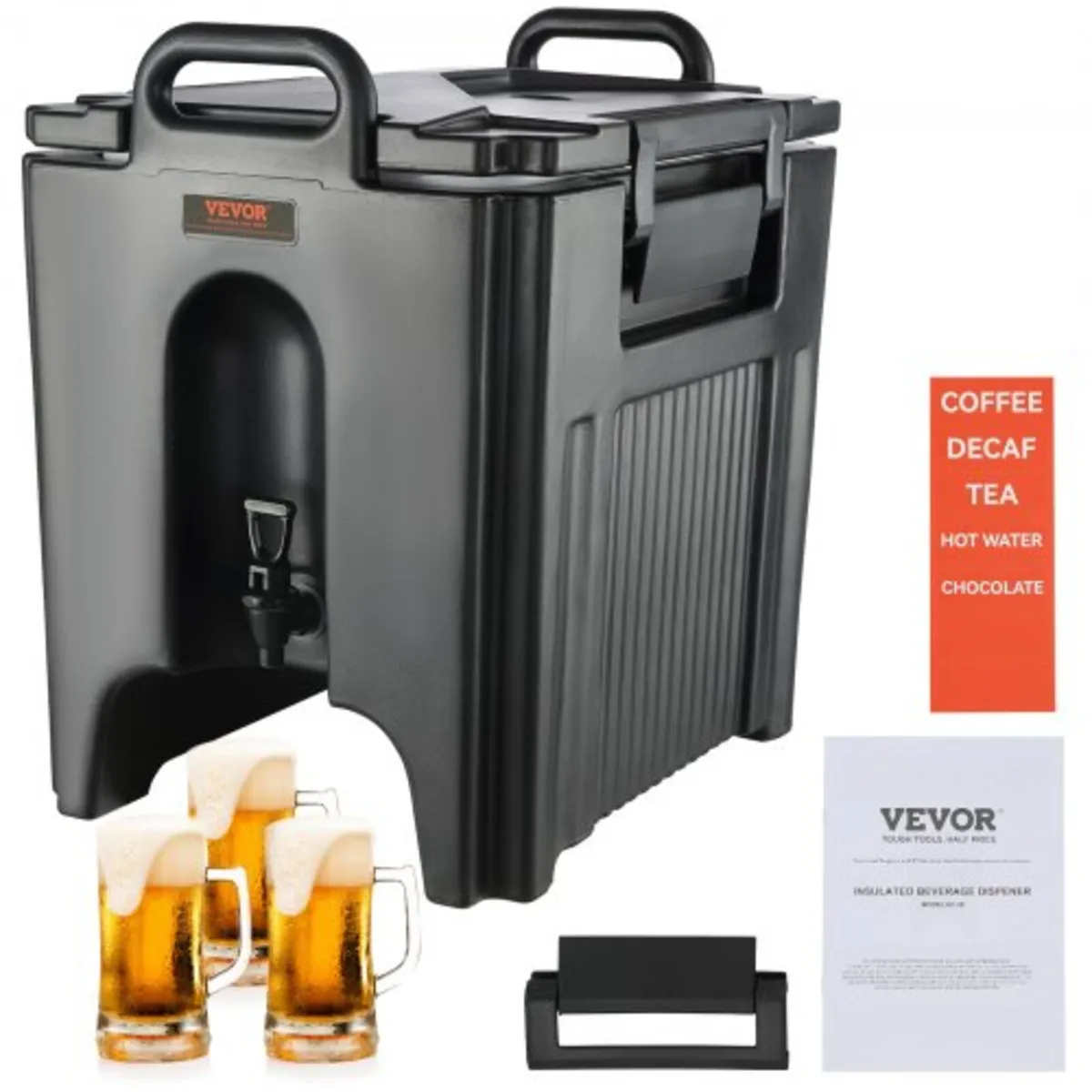 Insulated Beverage Dispenser, 10 Gallon, Food-grad