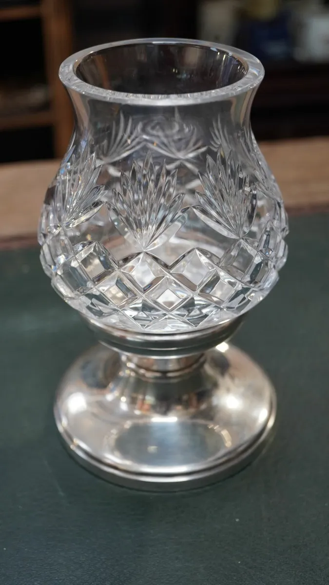 🕯️ Elegant Cut Crystal & Sterling Silver Candlest - Image 2