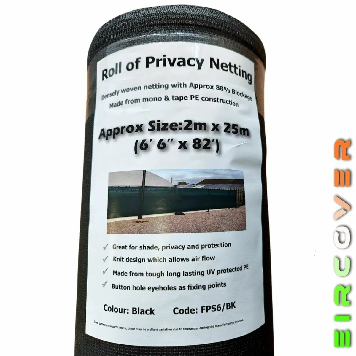 Privacy Fence Screens 2m x 25m Black 170 gsm - Image 1