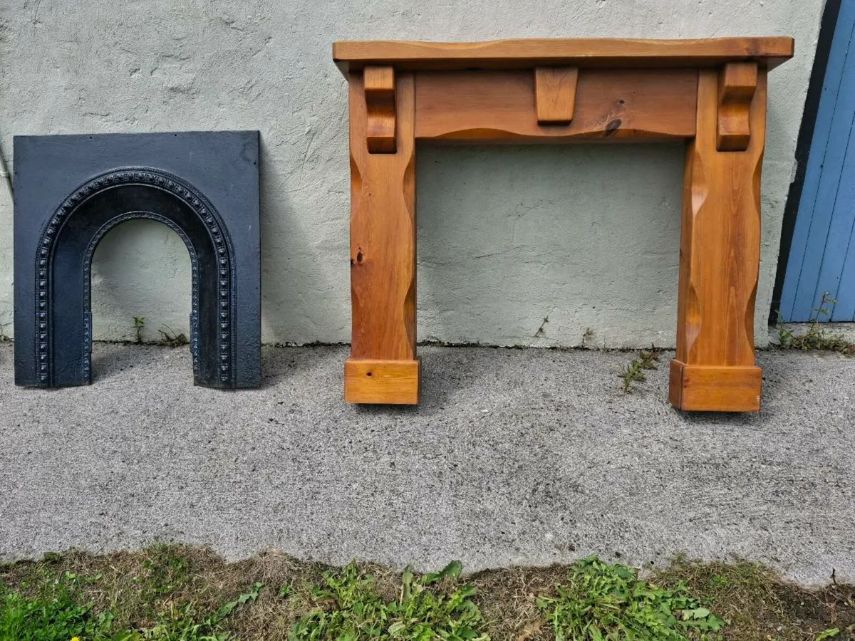 New Timber  fireplace  surround & cast iron insert - Image 1