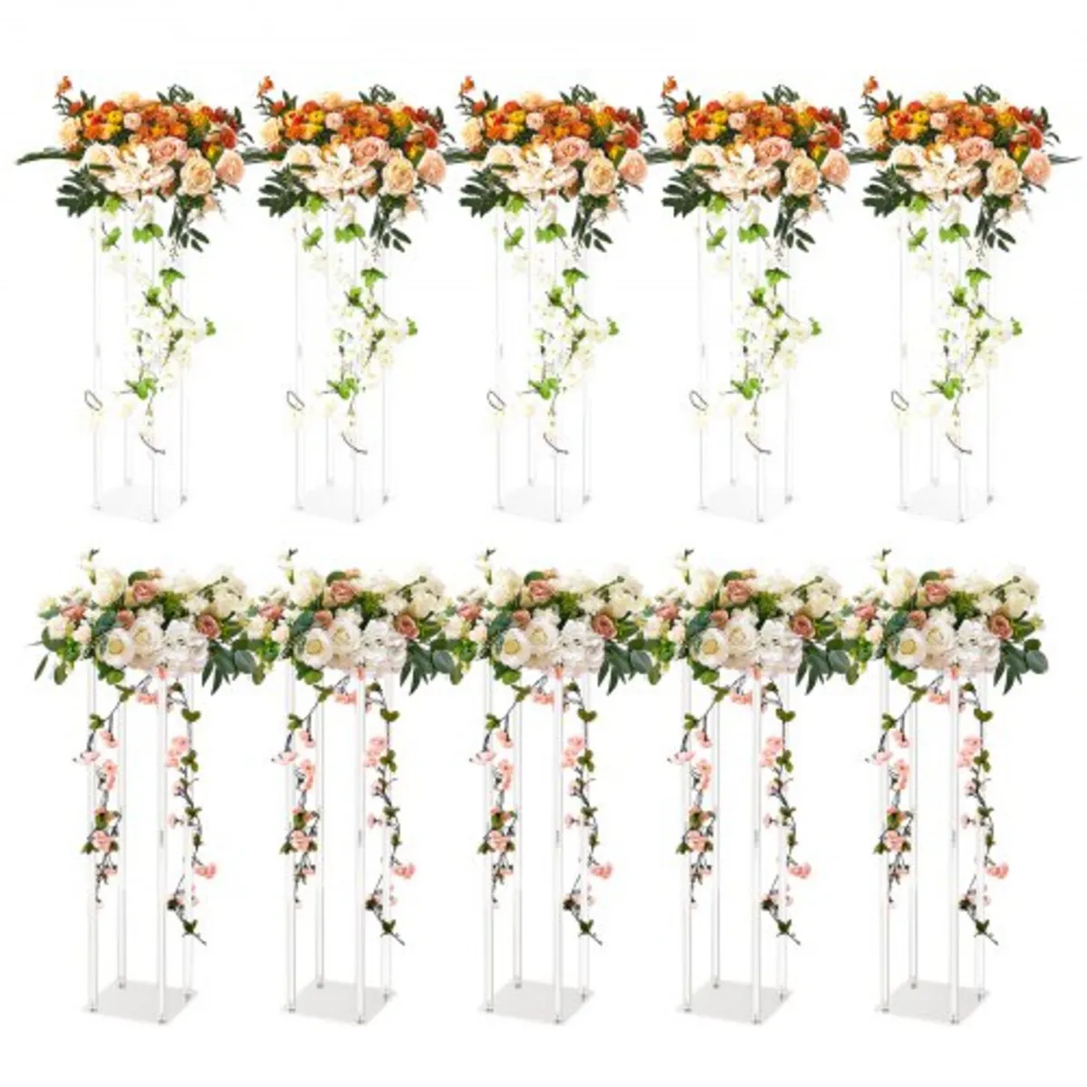 10PCS 23.6inch/60cm High Wedding Flower Stand, Wit