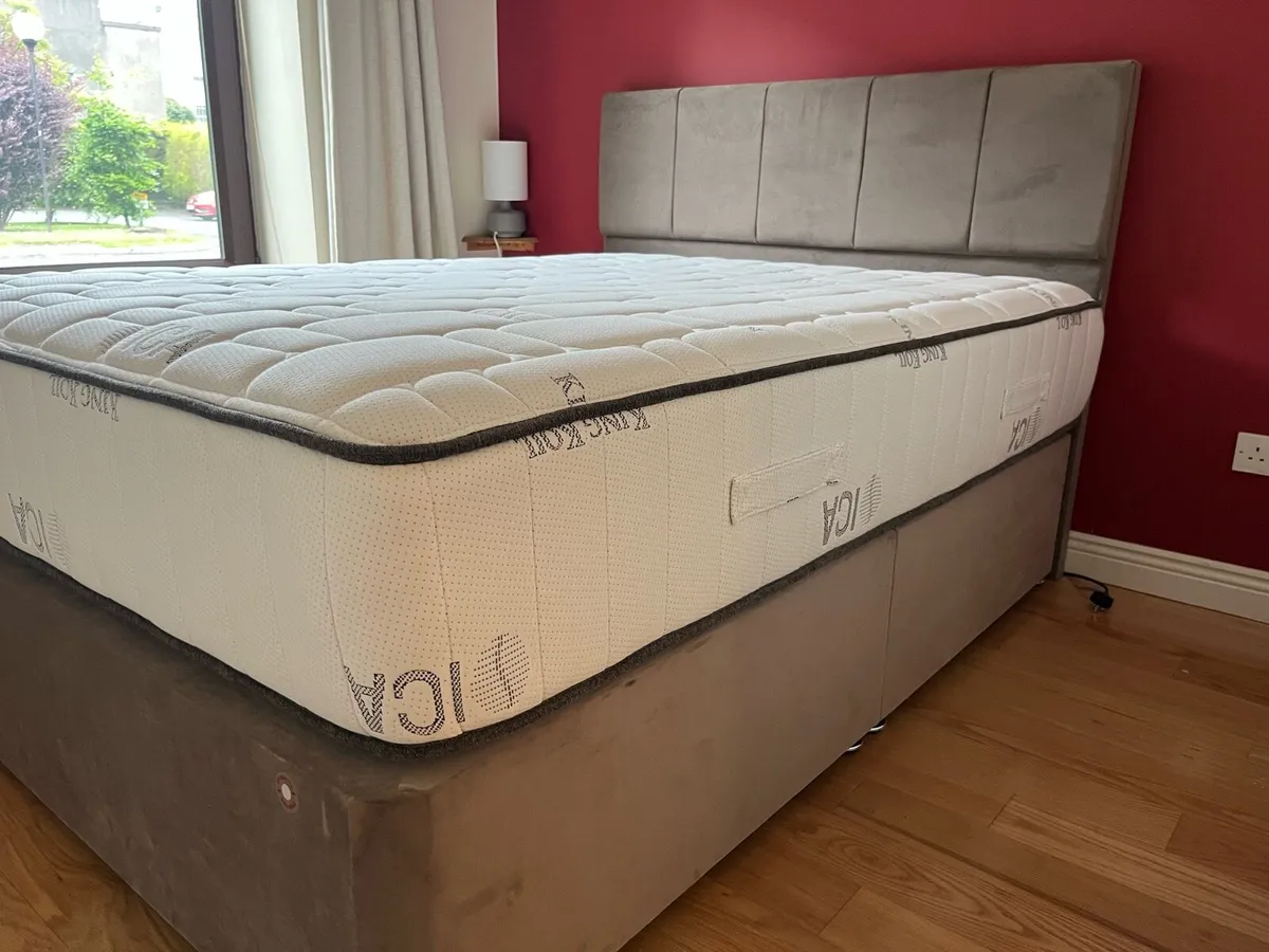 King Coil Mattress with Mink Base and Head Board - Image 2