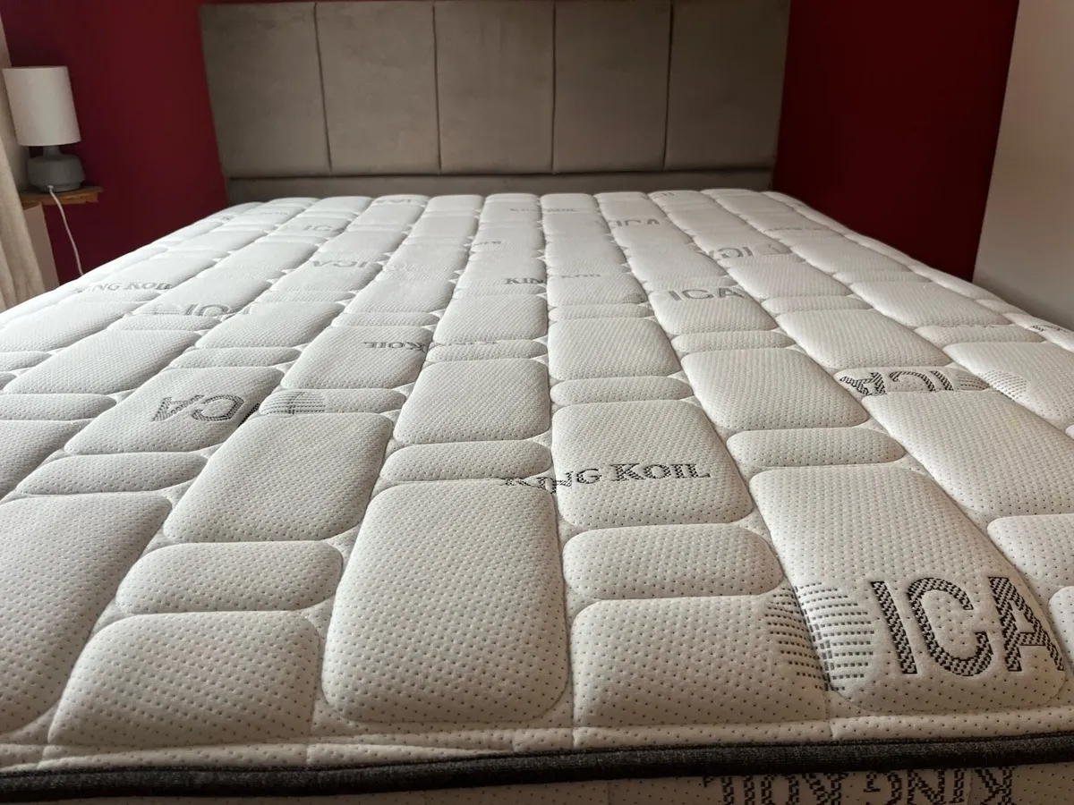 King Coil Mattress with Mink Base and Head Board - Image 4