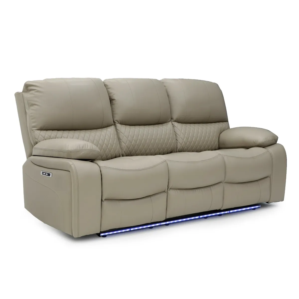 3+2 Rita Plus Beige Leather Electric Recliner Sofa - Image 3