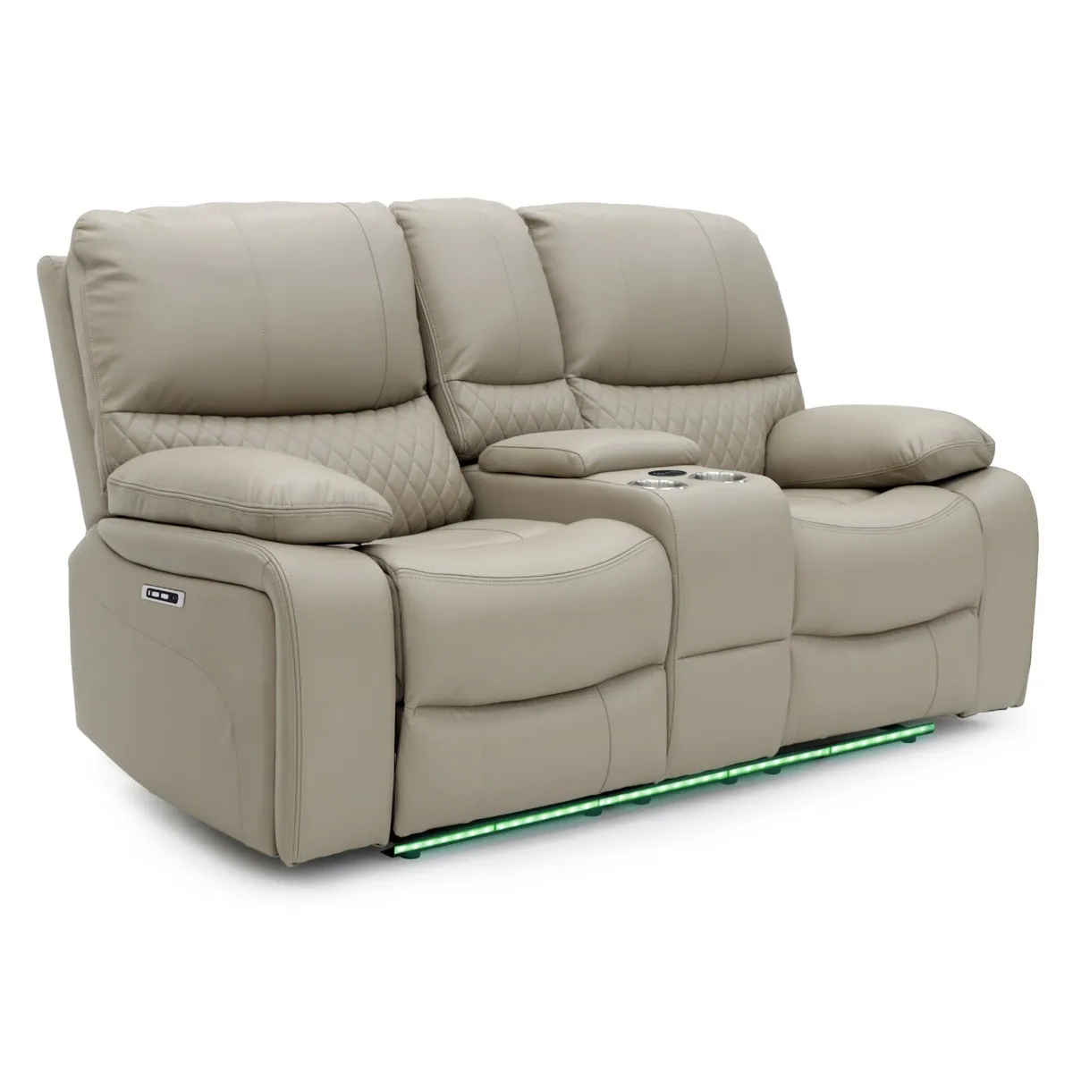 3+2 Rita Plus Beige Leather Electric Recliner Sofa - Image 4