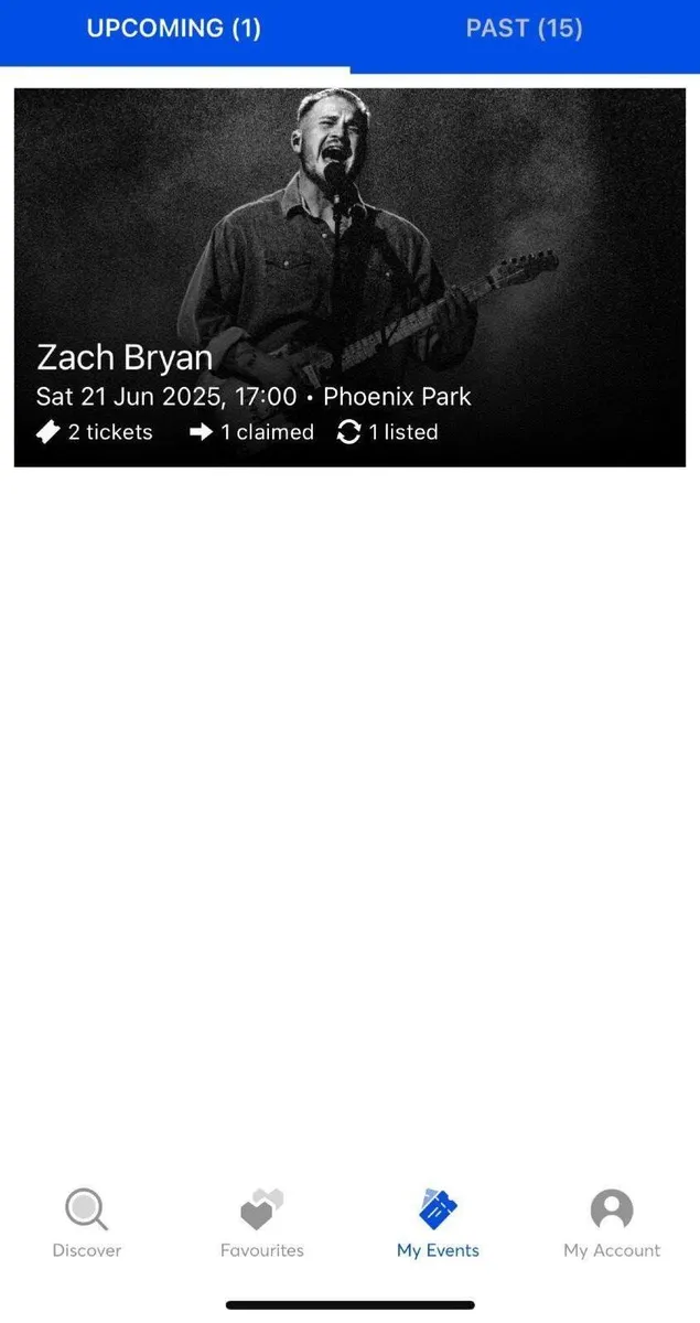 Zach Bryan Standing ticket Saturday 21st June