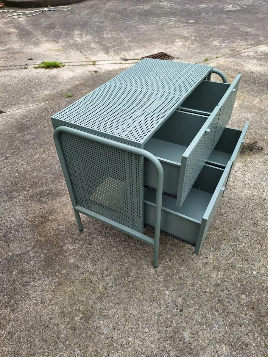 Green metal storage drawers - Image 3