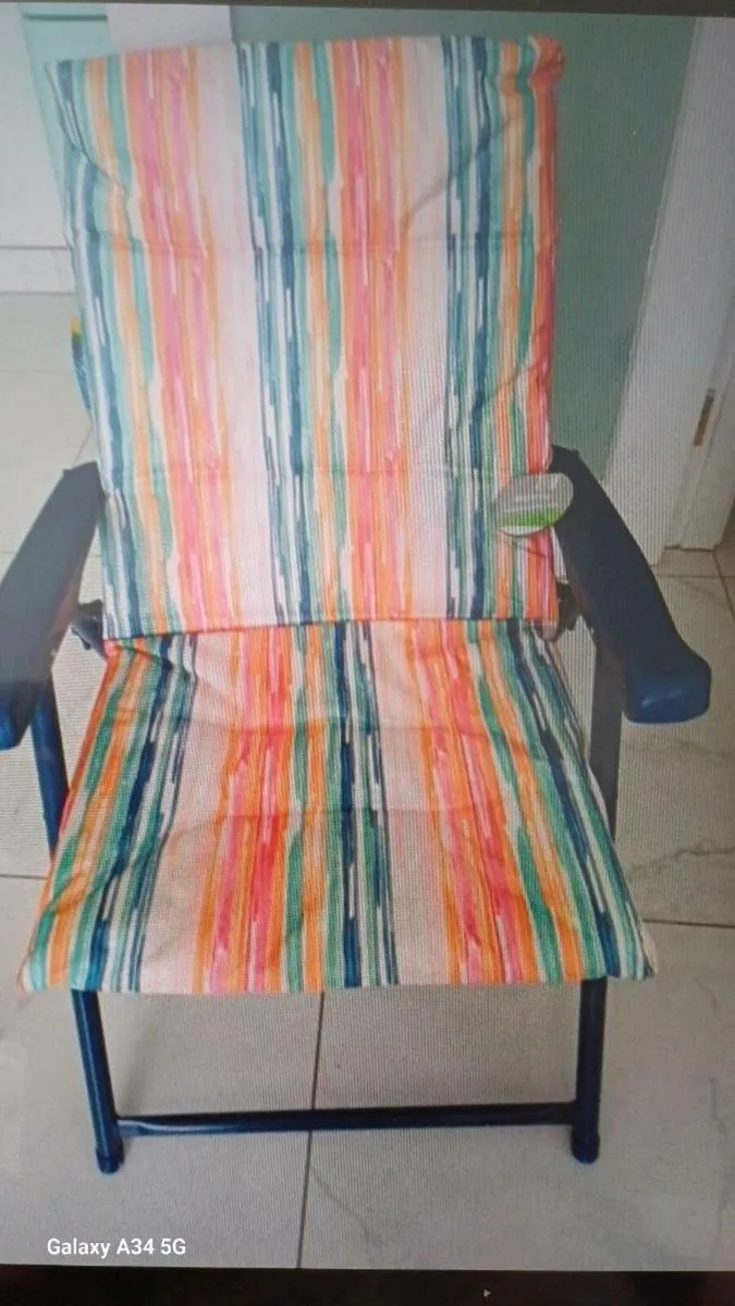 Two Mountain Warehouse Folding Deck  Padded Chairs - Image 1