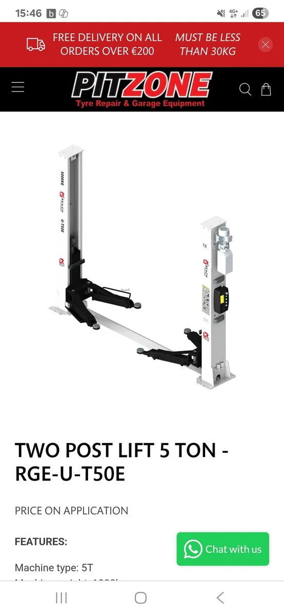 5 ton 2 post lift - Image 2