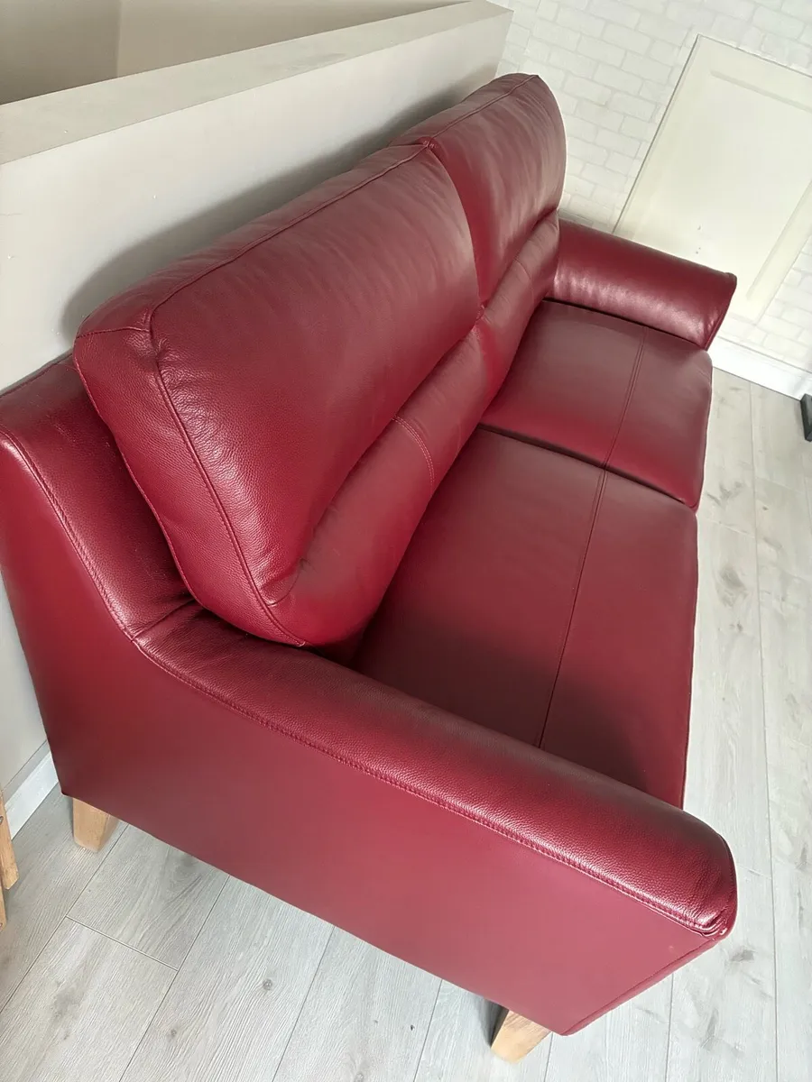 Red Leather Couch - Image 3