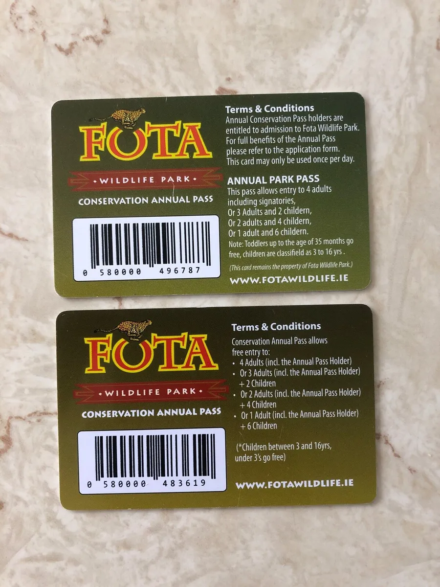 Annual Fota Wildlife Pass/Valid until January 18th - Image 1