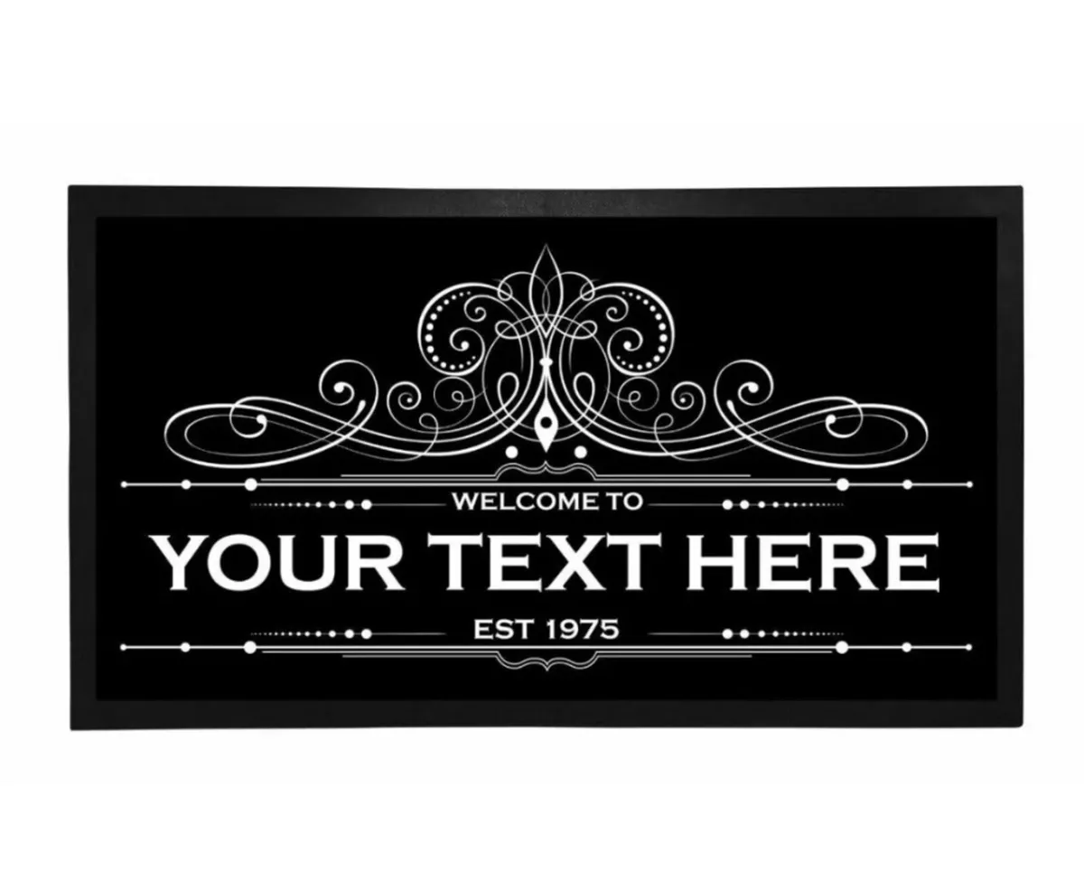 Personalised Bar Runner Mat Home Bar Add your Text - Image 2