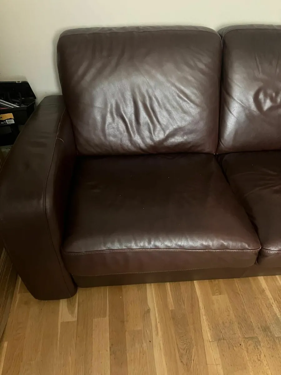 FREE Leather L shaped couch - Image 2