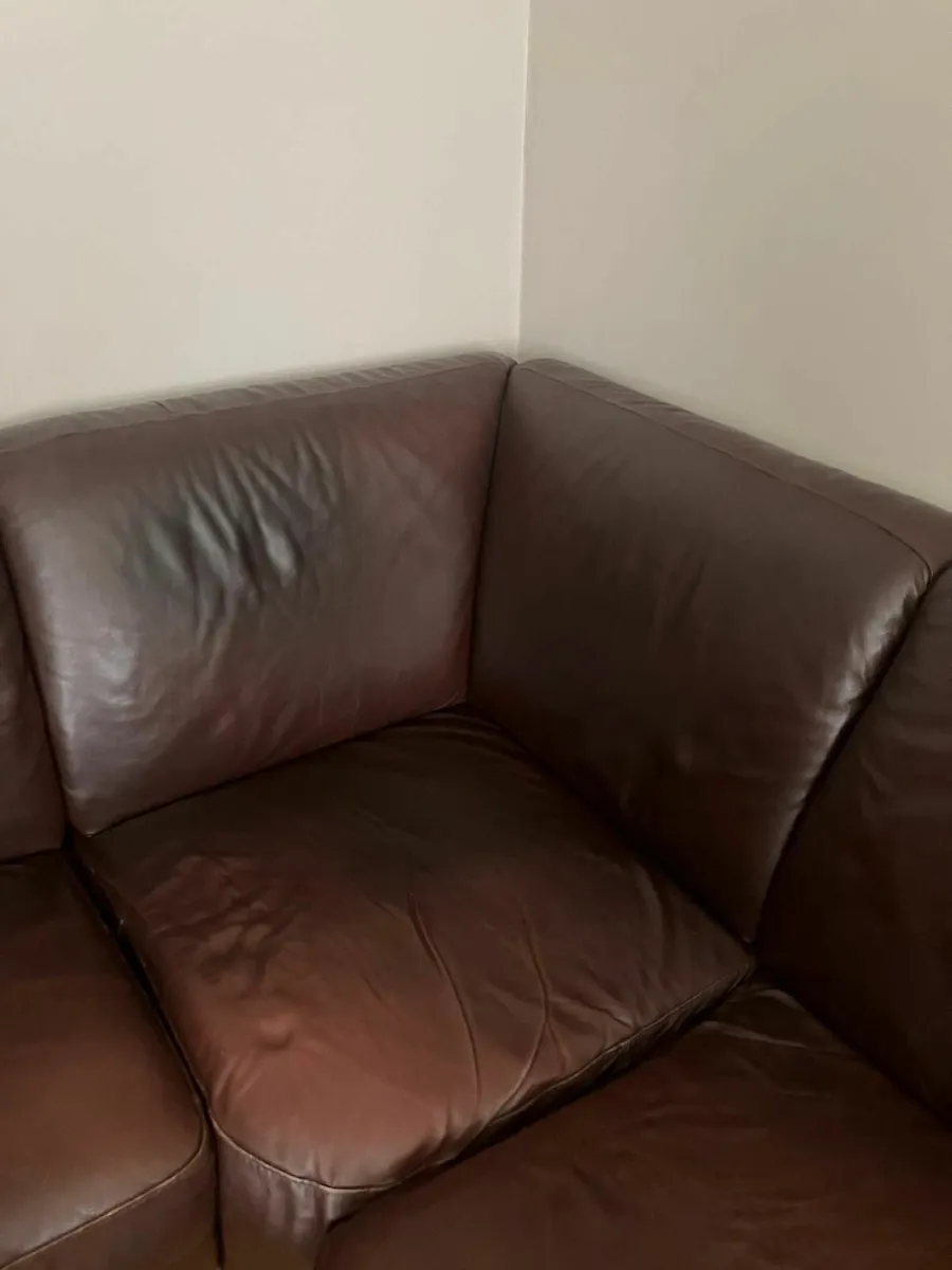 FREE Leather L shaped couch - Image 3