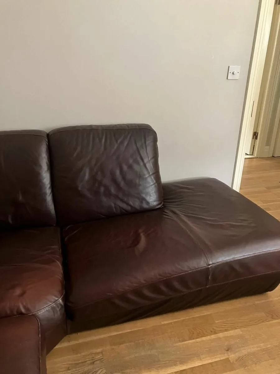 FREE Leather L shaped couch - Image 4