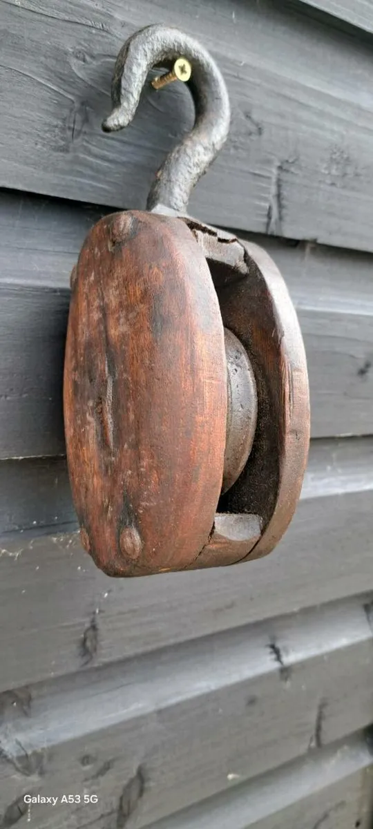Old  1880s  ship pulley - Image 3