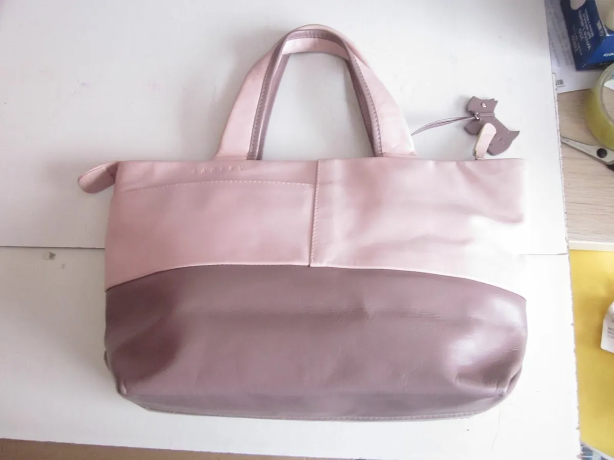 Radley Pink/Cream/Purple  Leather Grab Bag - Image 4