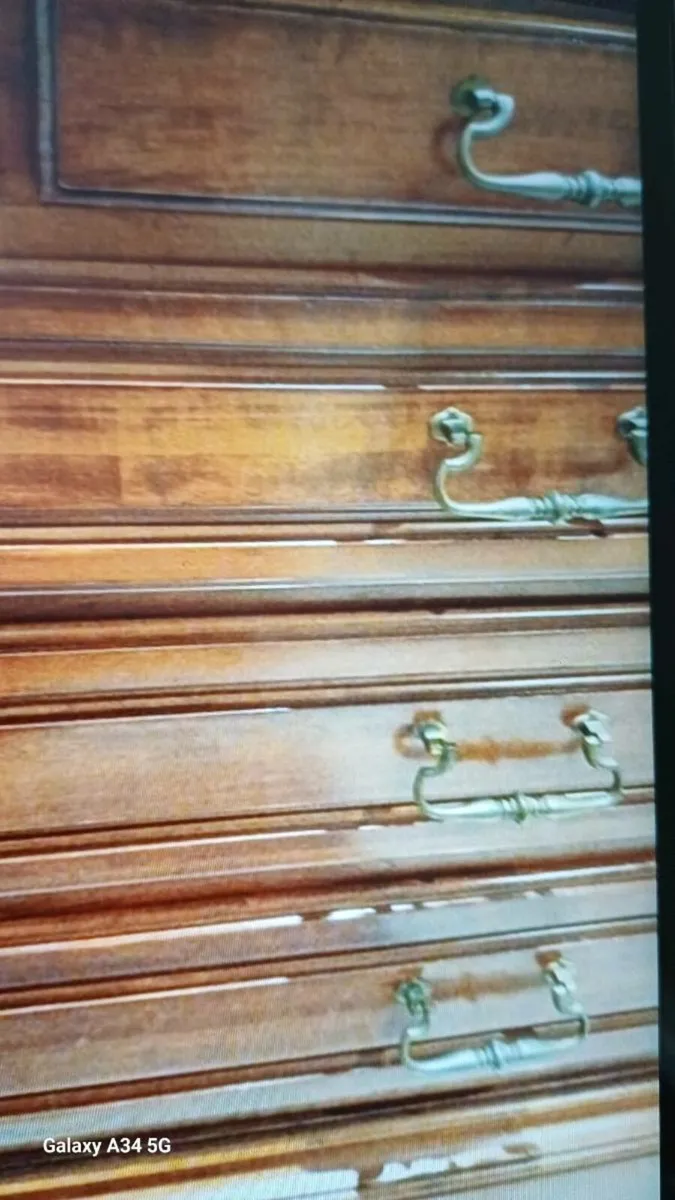 Walnut Veneer Cabinet with Heavy Protective Glass - Image 3