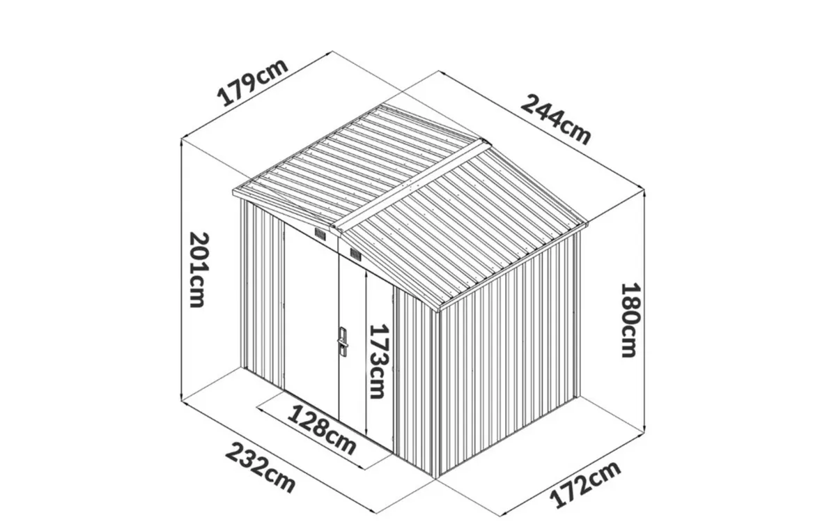 Steel shed 8ft x 6ft - Image 4