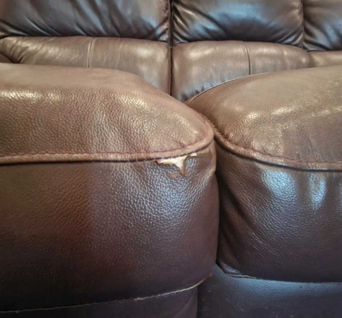 FREE Brown Leather Recliner Corner Sofa - Image 4