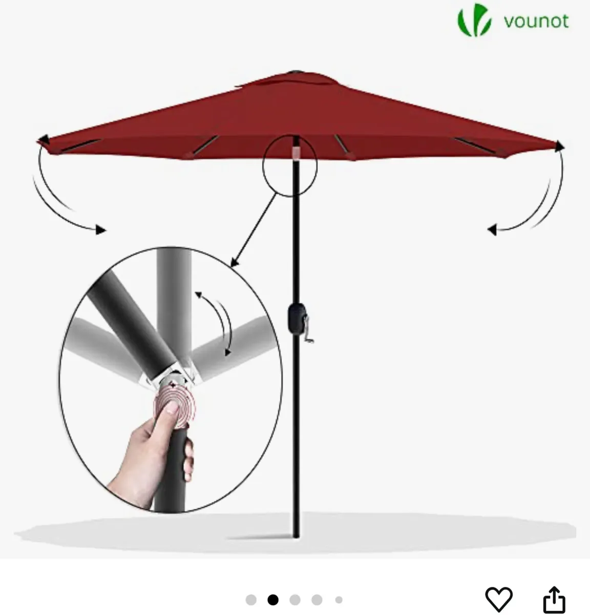 Red Parasol with stand - Image 3