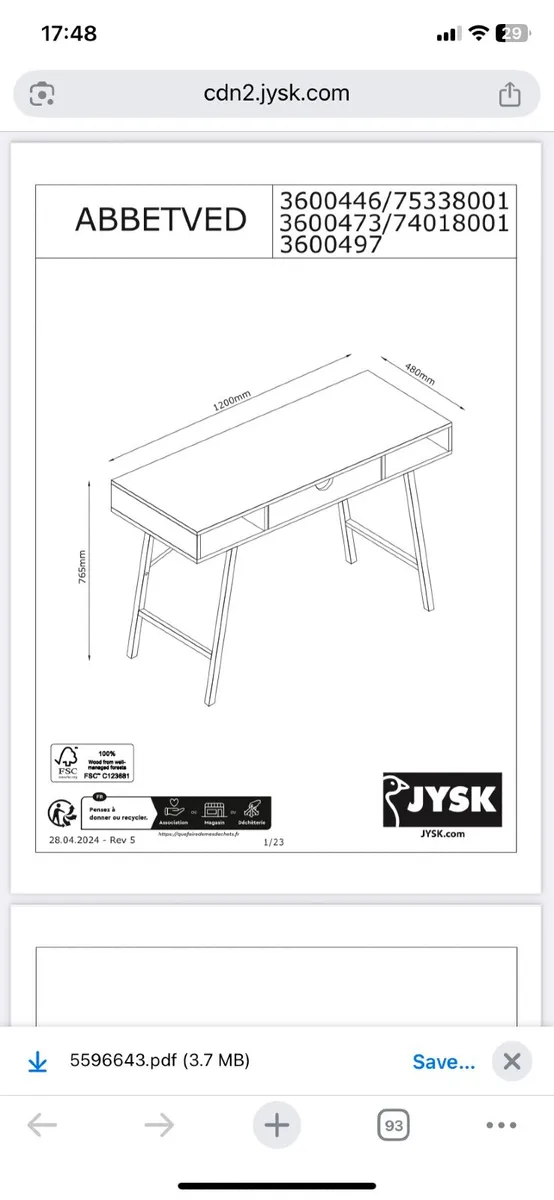 Desk with drawer - Image 2