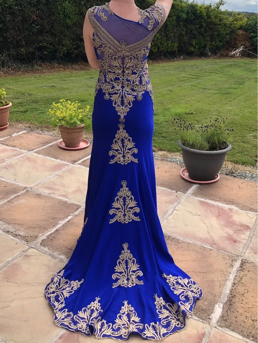 Blue and Gold Occasion Dress - Image 1
