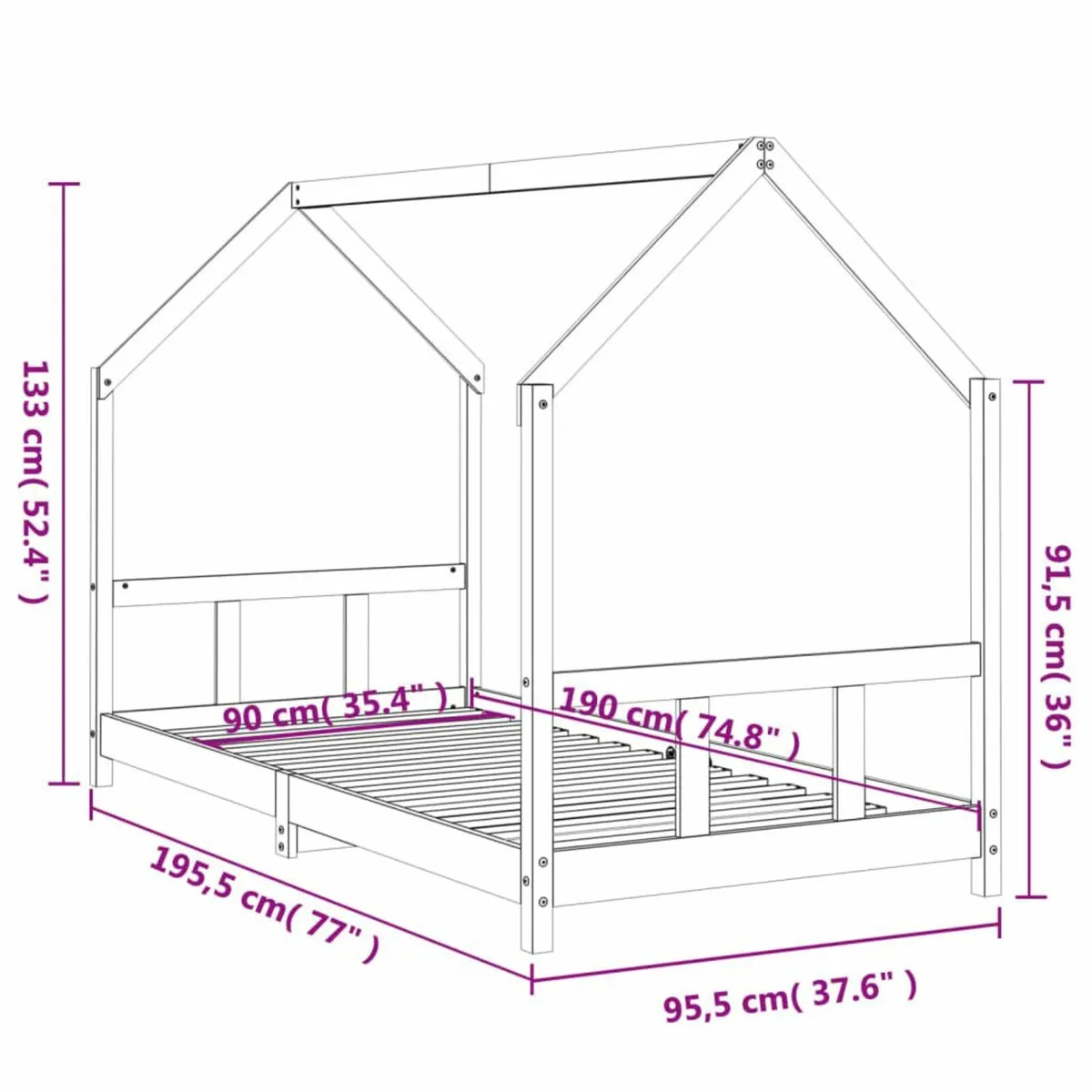[Free P&P] New Kids Bed Frame 90x190 cm - Image 3