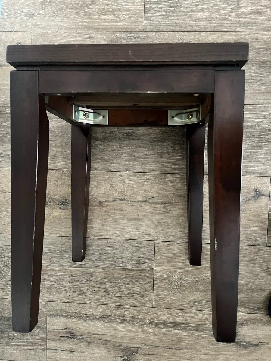 Wooden leather coffee table - Image 4