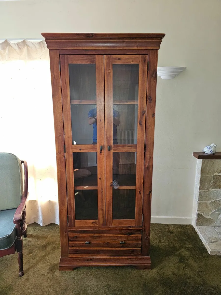 Solid Wood Glass Display Cabinet - Image 1