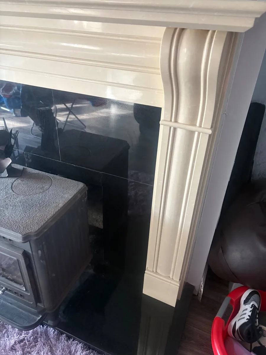 Cream Marble fireplace - Image 1
