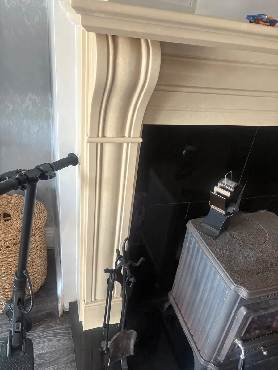 Cream Marble fireplace - Image 2