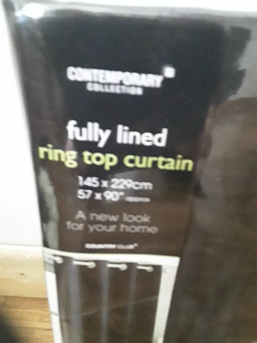 Brand new unopened black eyelet drapes - Image 3
