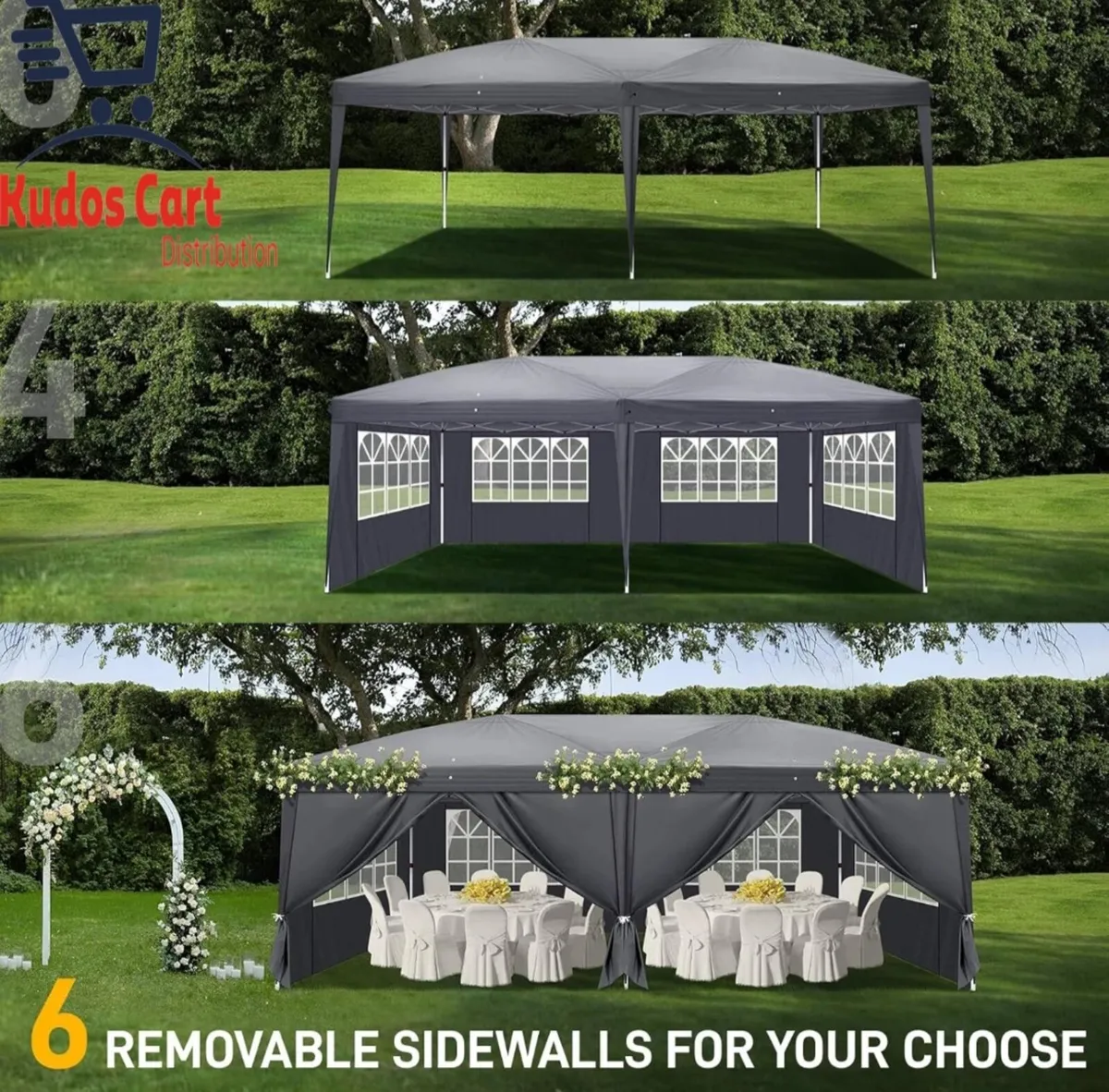 Pop-up gazebo 3x6m heavy duty - Image 2