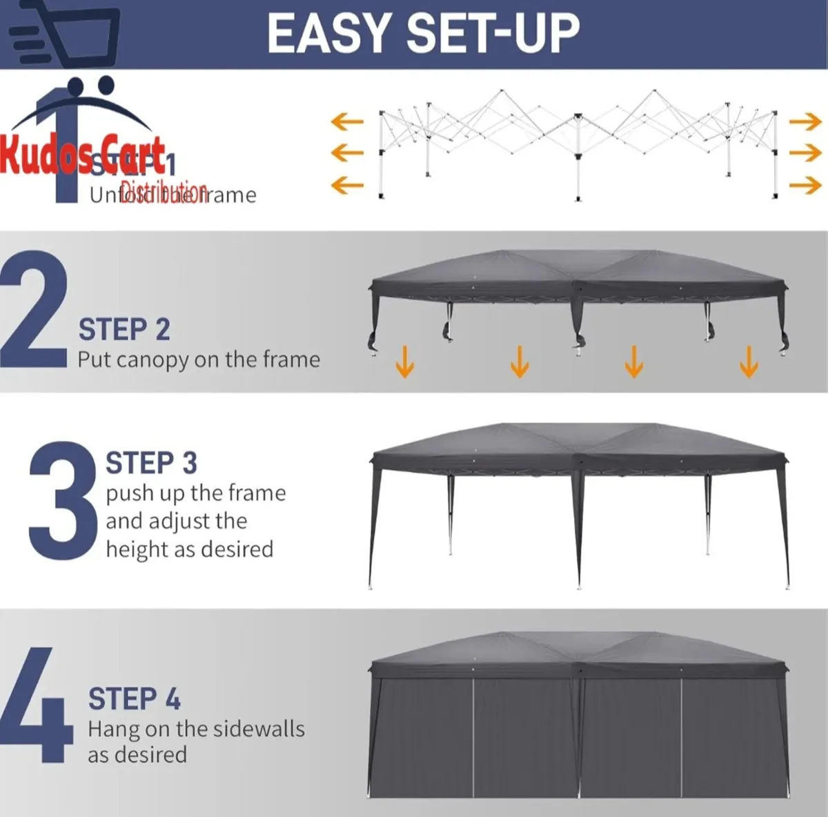 Pop-up gazebo 3x6m heavy duty - Image 4