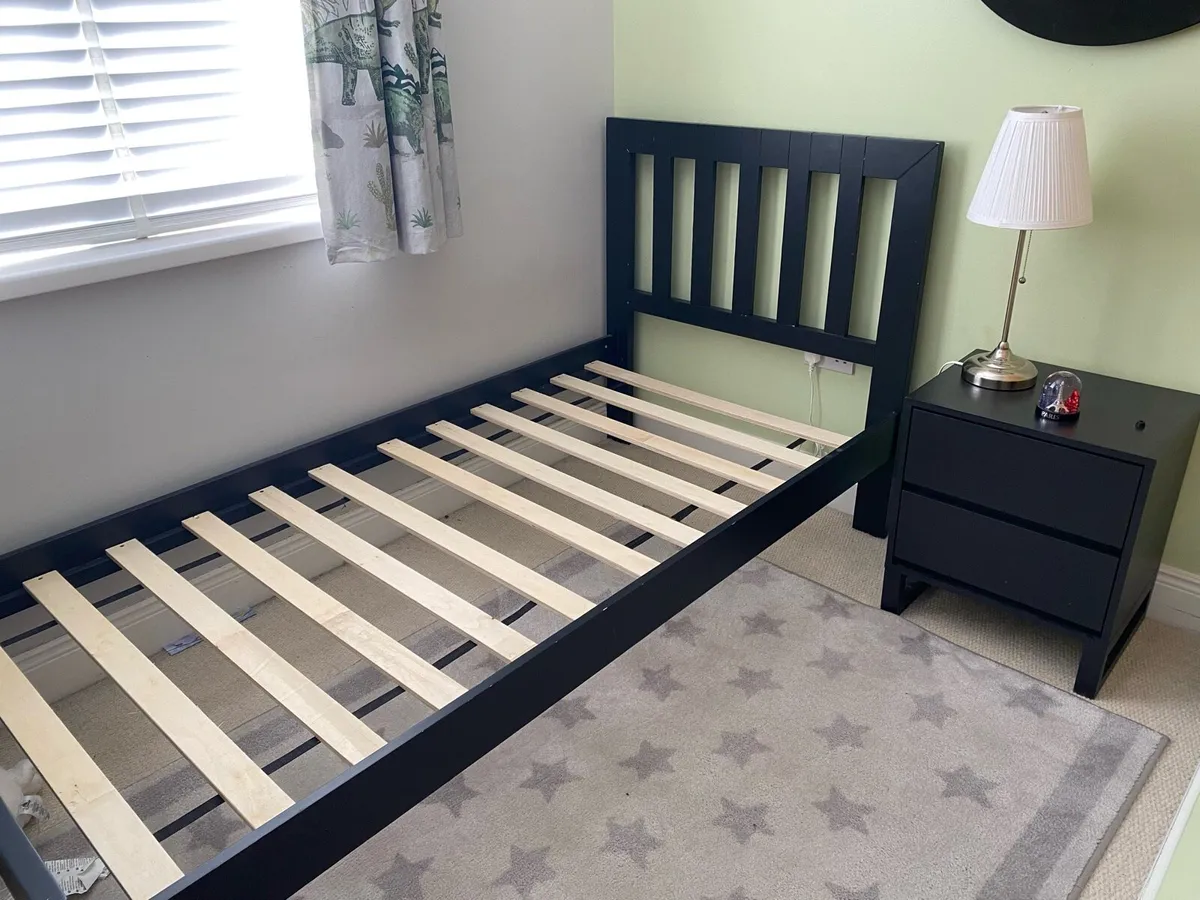 Single Bed frame and side locker - Image 1